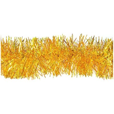 EverGreen Vánoční fóliový řetěz laser úzký, 6vrstvý, zlatá, pr. 9 cm, 200 cm – Hledejceny.cz