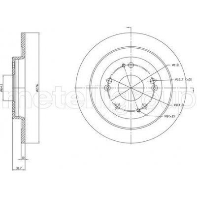 METELLI Brzdový kotouč - 276 mm MT 23-1391C | Zboží Auto