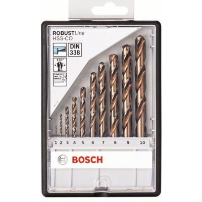 Sada vrtáků do kovu Robust Line HSS-Co, Bosch 1 - 10 mm, 10ks