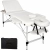 Masážní stůl a židle Tectake 401046 Skládací masážní lehátko 3 zóny bílá PVC