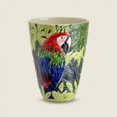 Bordallo Pinheiro Váza malovaná Macaw z kolekce Equatorial, v. 25cm x š. 18,7cm – Hledejceny.cz