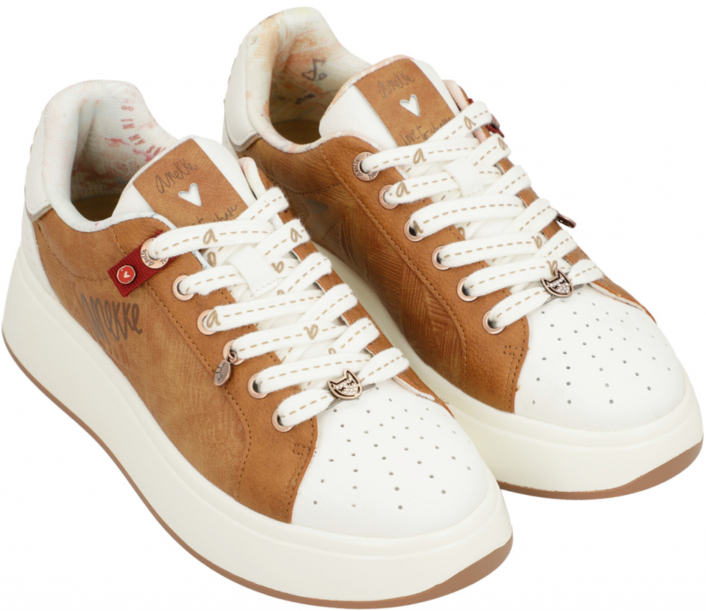 Anekke dámské kožené boty Sneakers peace & love brown