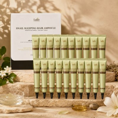 La'dor Noční ampule na vlasy s hlemýždím mucinem Snail Sleeping Hair Ampoule 20 x 20 ml – Hledejceny.cz