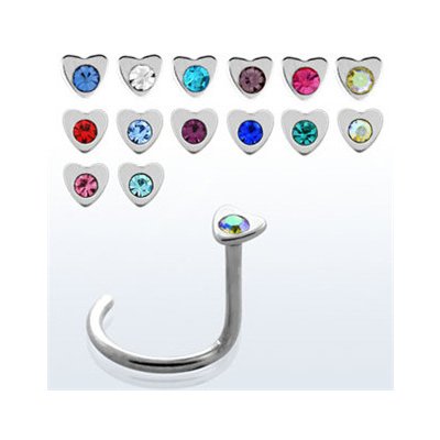 Šperky4U Piercing do nosu srdíčko, čirá barva - N01131-C – Hledejceny.cz