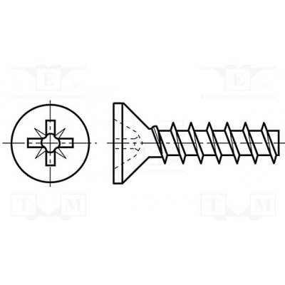 BOSSARD 3034254 Vrut; pro plasty; 2,2x16; Hlava: kuželová; Pozidriv; PZ1; ocel – Hledejceny.cz