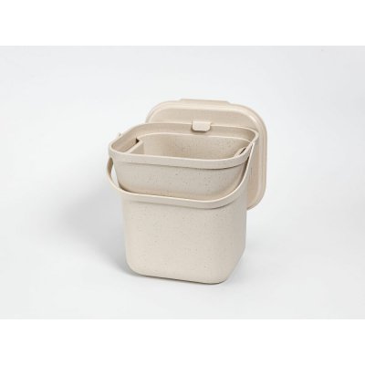 Plastia Koš na bioodpad s vložkou slonová kost s kávovou sedlinou 8l – Zboží Mobilmania