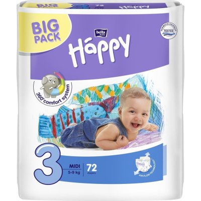 Bella Happy 3 Midi 5-9 kg 72 ks – Hledejceny.cz