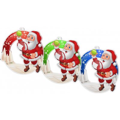 Bauer Decor Akrylátová vánoční ozdoba kulatá Santa Claus tenis Modrá – Hledejceny.cz