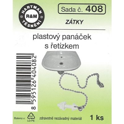 HARTMAN umyvadlový PH panáček s řetízkem, sada č. 408 – Zbozi.Blesk.cz