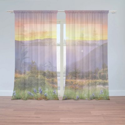 Sablio Záclony Západ slunce nad lesem: 2ks 150x250cm – Hledejceny.cz