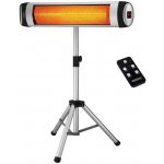 FurniGO Sálavý ohřívač se stojanem - stříbrná – Zboží Mobilmania