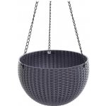 Květináč Strend Pro Modern visací tmavě šedá 26x16cm řetěz – Zboží Mobilmania
