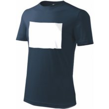 Patchirt bavlněné tričko horizontální tmavě modré s potiskem
