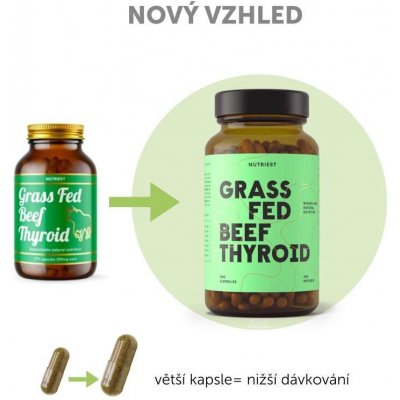 Nutriest Evropská hovězí štítná žláza v grass fed kvalitě 240 kapslí – Hledejceny.cz