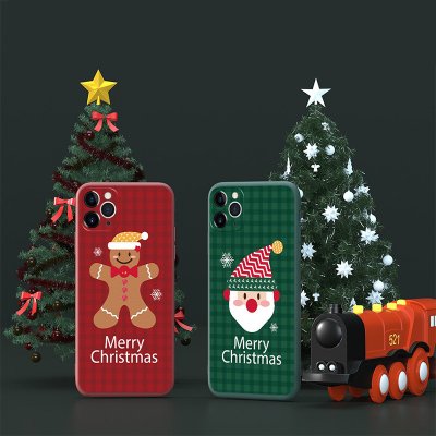 Pouzdro AppleMix Apple iPhone 12 Pro Max- vánoční - gumové - zelené / Santa Claus