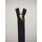 Zip spirálový, černý, oboustranný zlatý jezdec, RŮZNÉ DÉLKY 55 – Zboží Dáma