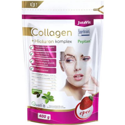 JutaVit Komplex Prášek kolagen a kyselina hyaluronová se sladidlem jahoda 400g – Hledejceny.cz