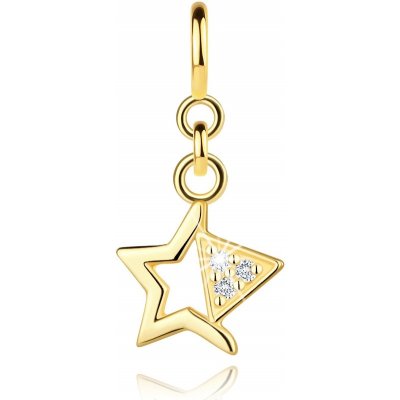 Šperky Eshop Odnímatelný přívěsek z zlata na náramek obrys hvězdy rameno zdobené zirkony S3GG252.92