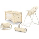 Milly Mally Sada pro panenky 5v1 postýlka židlička a houpačka Elsa béžová – Zboží Dáma