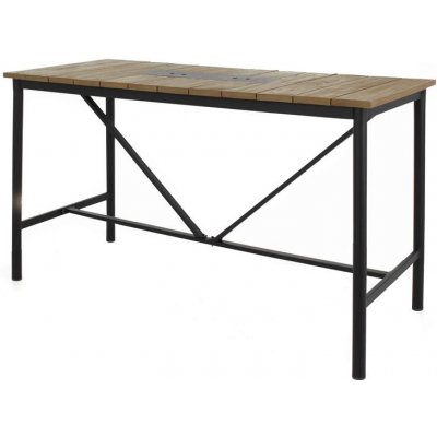 Apple Bee Barový stůl Milou obdélníkový 150x78x105 cm, rám hliník černý (Black), deska teak – Hledejceny.cz