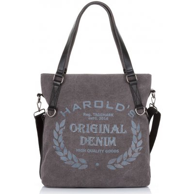 Harolds stylová velká kabelka přes rameno Canvas 4540 šedá – Zboží Mobilmania