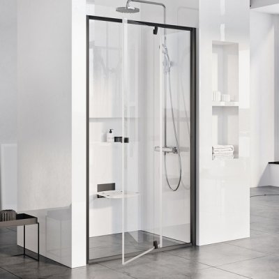 Ravak PIVOT PDOP2 - 100 BLACK/TRANSPARENT sprchové otočné dveře 100 cm, černý rám, čiré sklo – Zboží Mobilmania
