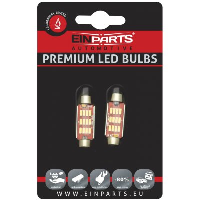 EINPARTS C10W LED žárovky (12 x SMD 4014) 42mm 6000K CANBUS - EPL51 – Hledejceny.cz