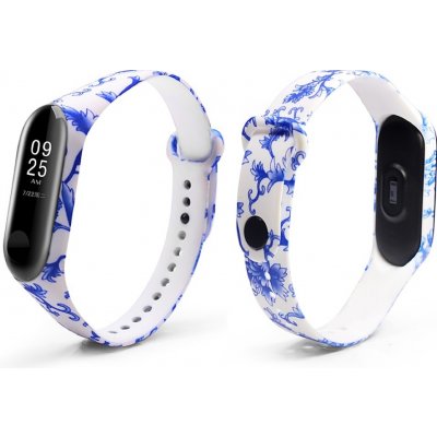 Mi-band.cz Xiaomi Náhradní náramek Mi Band 3/4 Modré rostliny MIBANDCZX00150