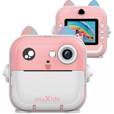 Fotoaparát digitální MAXLIFE MXPC-100 PINK dětský s tiskárnou – Zboží Mobilmania