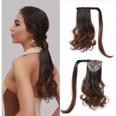 Hedvábný clip in WRAP AROUND PONYTAIL - čokoládová – Hledejceny.cz