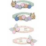 MIMI & LULA Sponky do vlasů Hungry Caterpillar Clic Clacs – set 4 ks, růžová barva, kov, textil – Hledejceny.cz