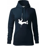 Visící horolezec mikina dámská Cape s kapucí Námořní modrá velmi tmavá téměř černá – Zboží Dáma