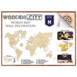 Wooden City Mapa světa dřevěná velikost M (57x38cm) – Sleviste.cz