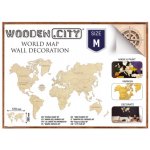 Wooden City Mapa světa dřevěná velikost M (57x38cm) – Zboží Mobilmania