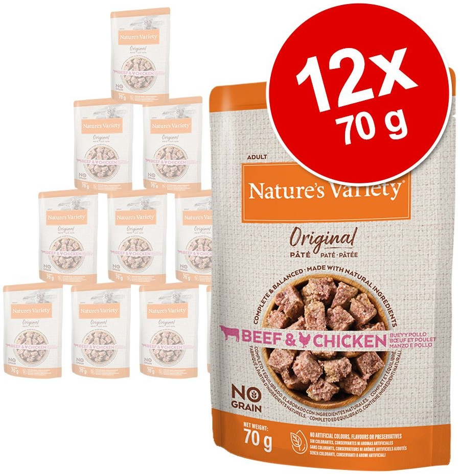 Natures Variety Original Paté No Grain kuřecí a husí 12 x 70 g