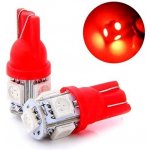 Rabel 24V T10 W5W 5 smd 5050 ČERVENÁ | Zboží Auto