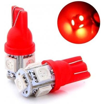 Rabel 24V T10 W5W 5 smd 5050 ČERVENÁ | Zboží Auto