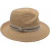 Klobouk Luxusní dámský nemačkavý béžový klobouk Fedora ručně šitý UV faktor 80 Mayser Simone