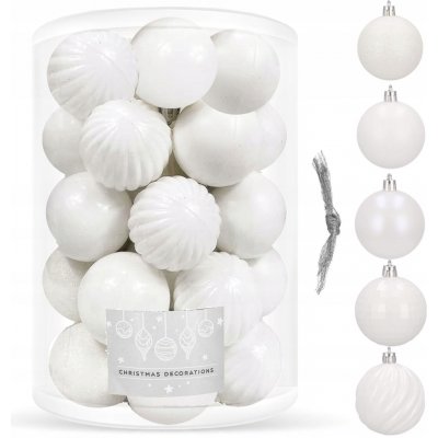 SPRINGOS Vánoční baňky bílé mix 6cm sada 20ks CA0142-XG – Zboží Dáma