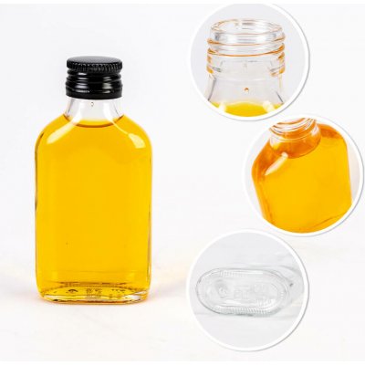 Skleněná láhev 10ks 100ml 12cm plochá – Hledejceny.cz