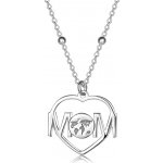 Šperky eshop Stříbrný obrys srdce, nápis mom, mapa světa, pérový kroužek R06.05 – Zboží Mobilmania