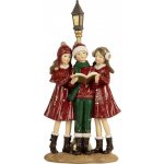 Clayre & Eef Červená vánoční dekorace zpívající sbor dívky u lampy - 14*9*28 cm – Hledejceny.cz