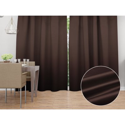 Biante Saténový závěs LUX-L042 Čokoládově hnědý 140x260 cm – Sleviste.cz