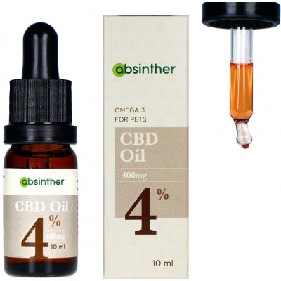 Absinther CBD kapky pro psy a kočky 4% Lososový olej 10 ml – Hledejceny.cz