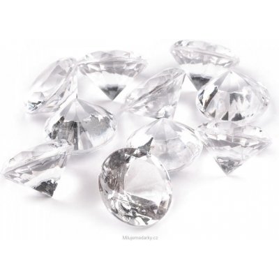 Dekorační broušené kamínky na svatební stoly tvar diamant barva čirá 6mm