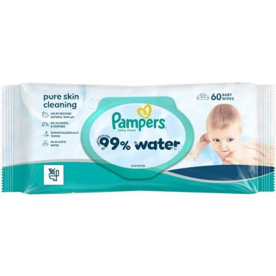 Pampers 99 % vody Dětské čisticí ubrousky 60 ks – Hledejceny.cz