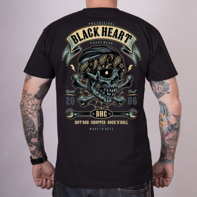 Pánské triko BLACK HEART BANDANA BOY Černá – Zboží Mobilmania