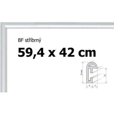BFHM Plastový rám 59,4x42cm A2 stříbrný – Zboží Dáma