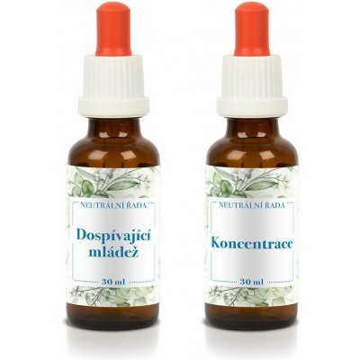 Bachovy esence Dospívající mládež 30ml a Koncentrace 30 ml – Hledejceny.cz