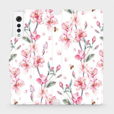 Pouzdro Mobiwear parádní flip LG Velvet - M124S Růžové květy – Zboží Mobilmania